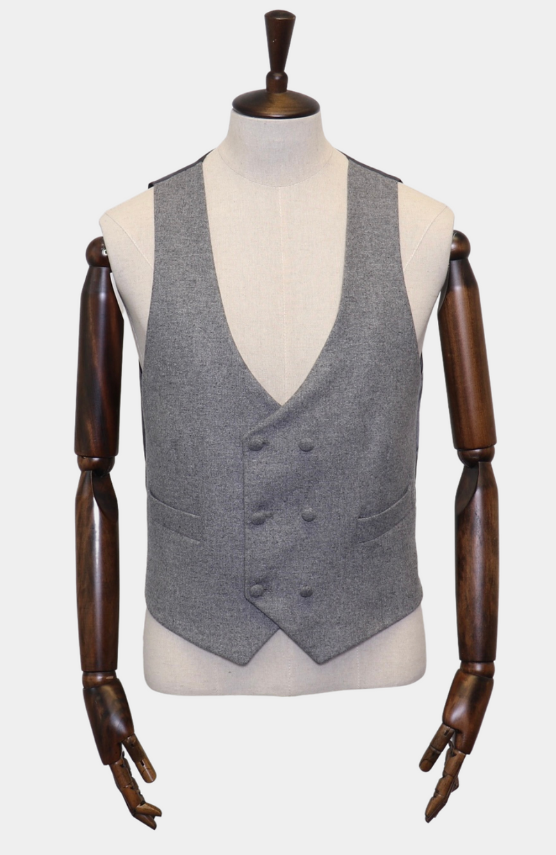 Gibraltar Grey Double Breasted Waistcoat - Hire