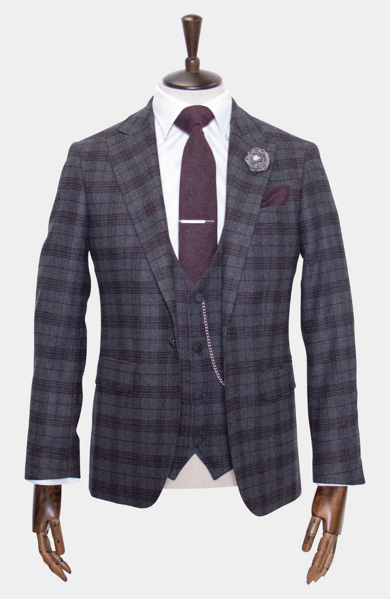 INISHEER CHECK 3 PIECE SUIT - HIRE